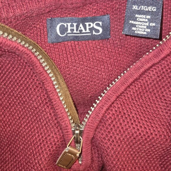 CHAPS vintage stylish zippered chest Cotton Sweater in size XL - Picture 16 of 16